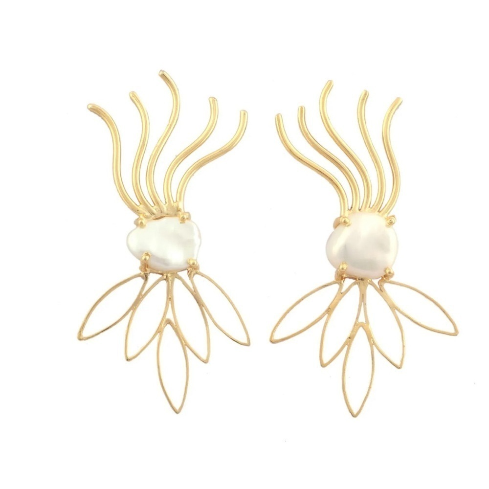 Mother of Pearl Gold Earrings